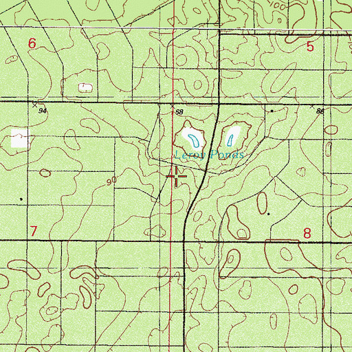 Topographic Map of Rolling Hills, FL