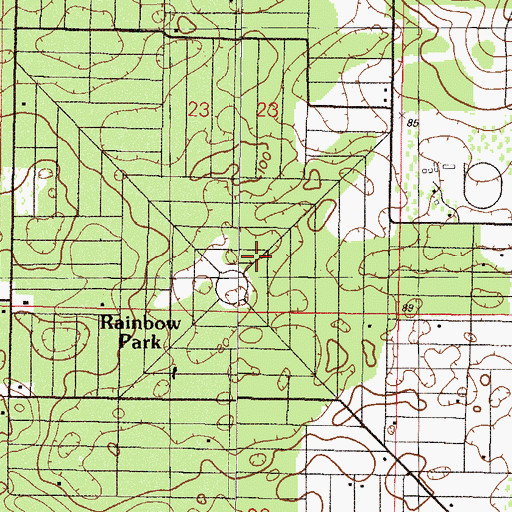 Topographic Map of Rainbow Park, FL