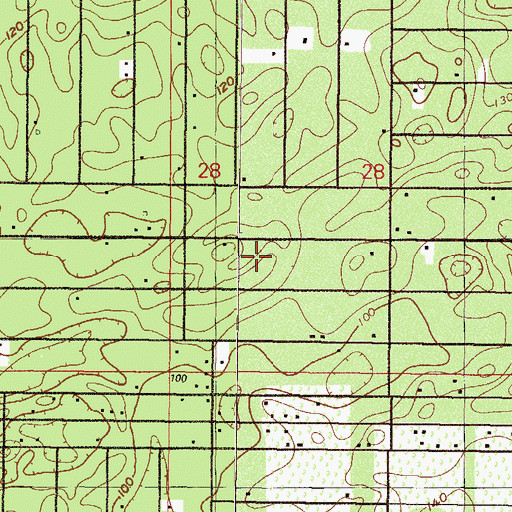 Topographic Map of Rainbow Lakes Estates, FL