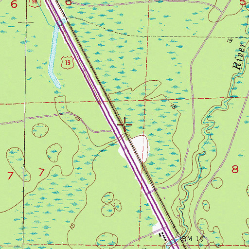 Topographic Map of Wacca Station, FL