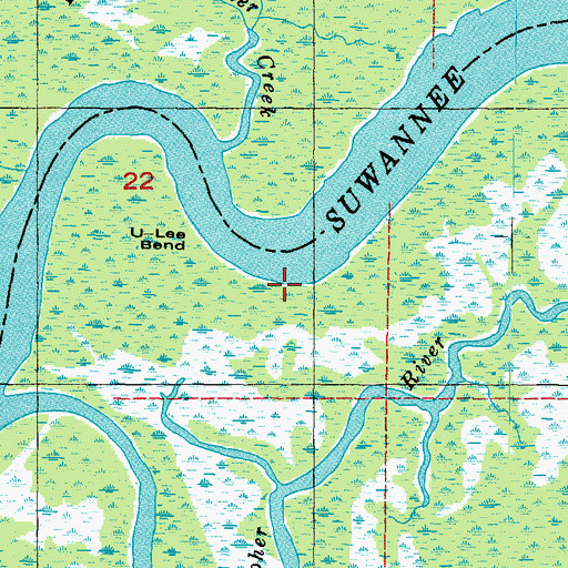 Topographic Map of U-Lee Bend, FL