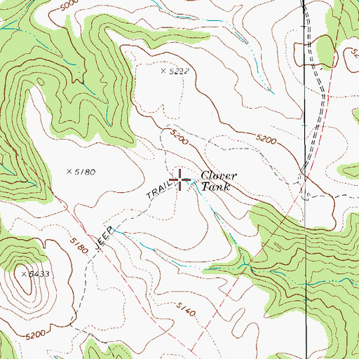 Topographic Map of Clover Tank, AZ