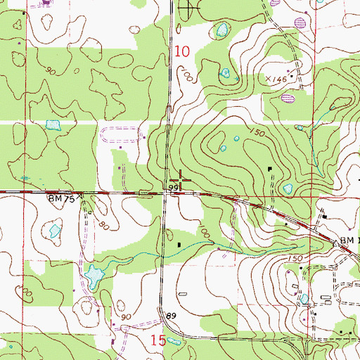 Topographic Map of Emathla, FL