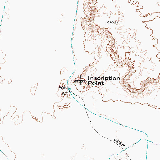 Topographic Map of Inscription Point, AZ