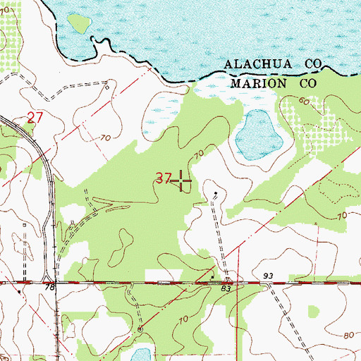 Topographic Map of Thomas Clark Grant, FL