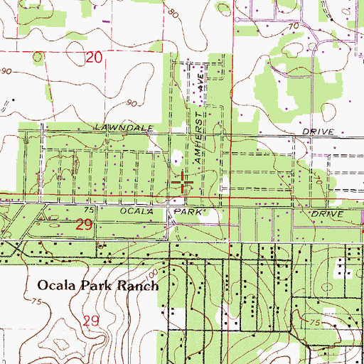 Topographic Map of Ocala Park Ranch, FL
