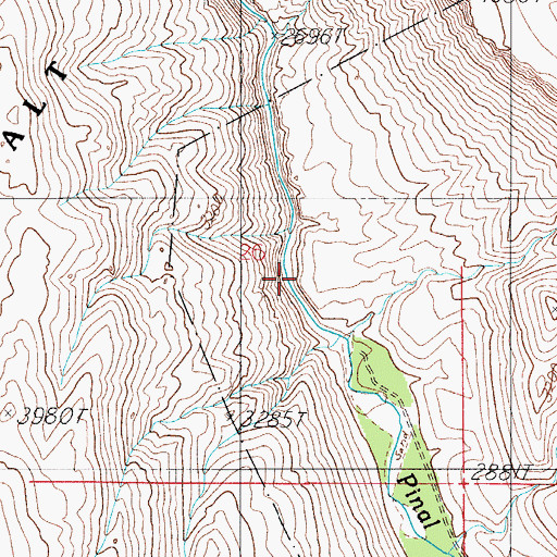 Topographic Map of Inspiration Dam, AZ