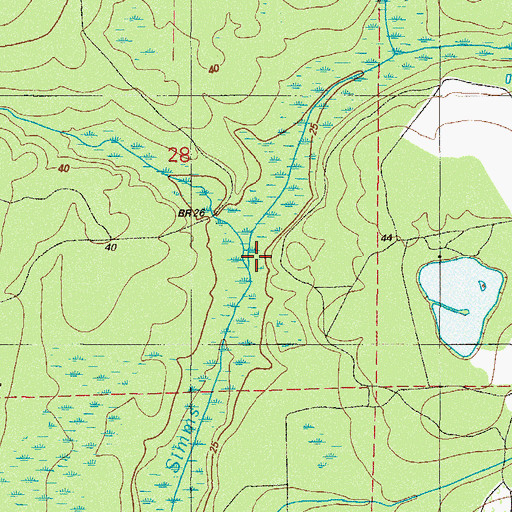 Topographic Map of Harvey Creek, FL