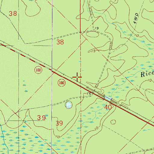 Topographic Map of Woodburn, FL