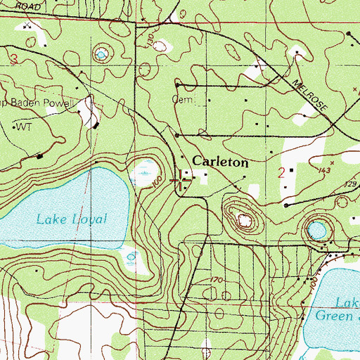 Topographic Map of Carleton, FL