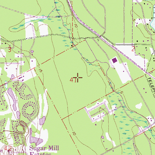 Topographic Map of Pedro Trope Grant, FL
