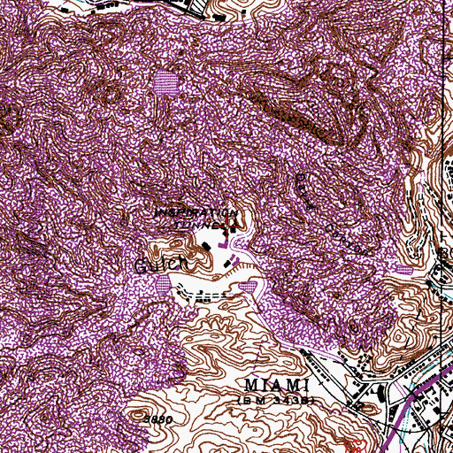 Topographic Map of Inspiration Tunnel, AZ