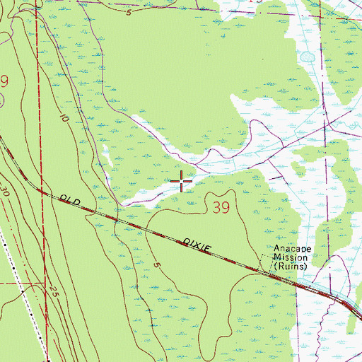 Topographic Map of Thomas H Dummett Grant, FL