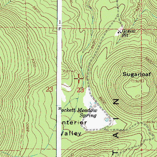 Topographic Map of Interior Valley, AZ