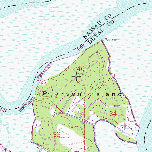 Topographic Map of Cyrus Briggs Grant, FL