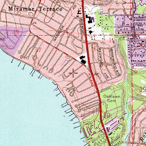 Topographic Map of F Bethune Grant, FL