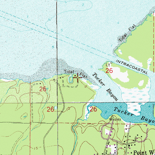 Topographic Map of Eden Gardens State Park, FL