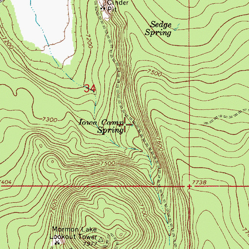 Topographic Map of Iowa Camp Spring, AZ