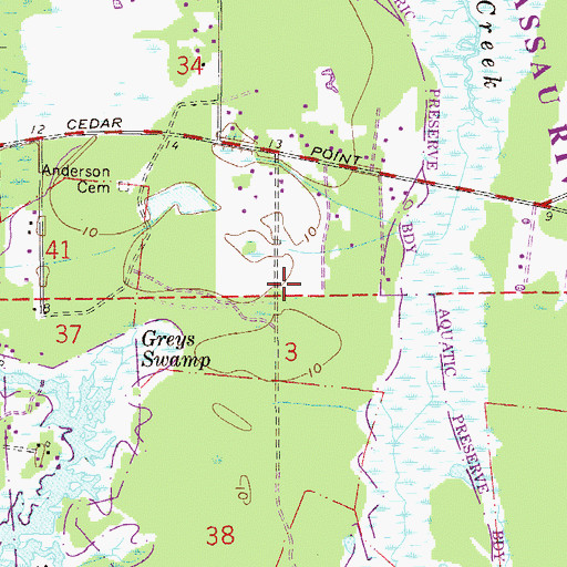 Topographic Map of John F Brown Grant, FL