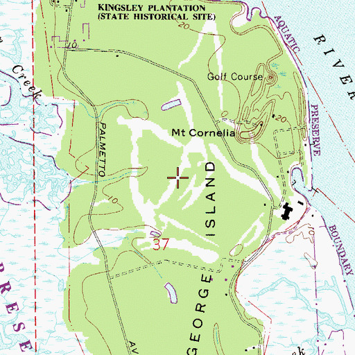Topographic Map of Zephaniah Kingsley Grant, FL
