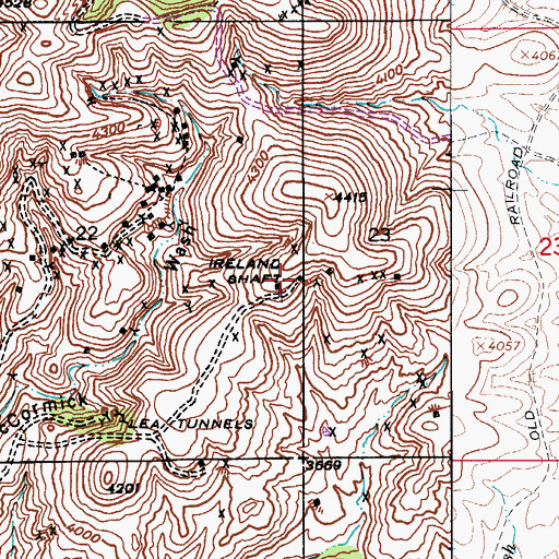 Topographic Map of Ireland Shaft, AZ