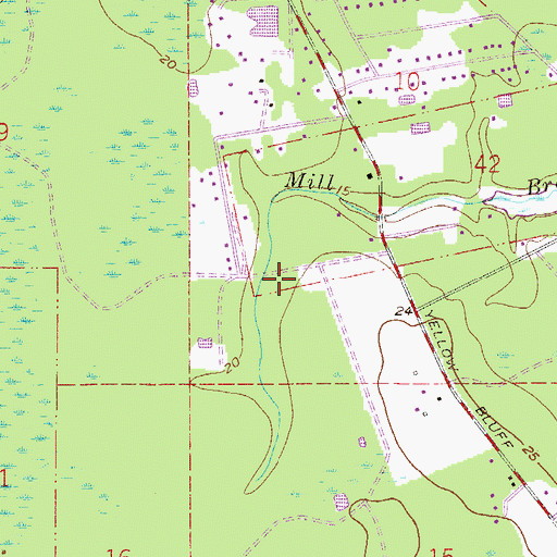 Topographic Map of John Houston Grant, FL
