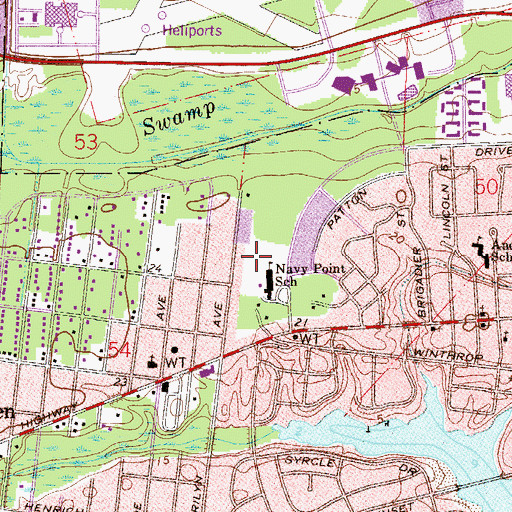 Topographic Map of John B Cazenave Grant, FL
