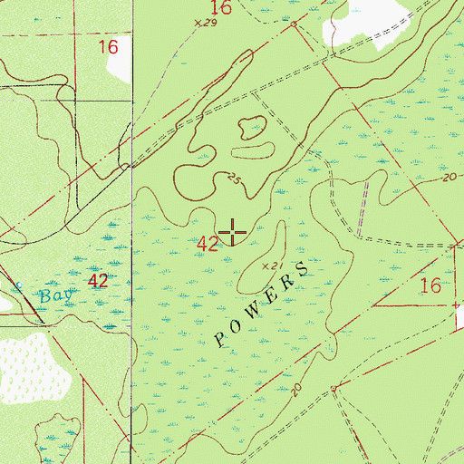 Topographic Map of Samuel Fairbanks Grant, FL