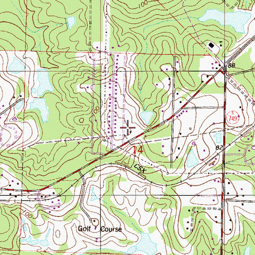 Topographic Map of Satsuma Heights, FL