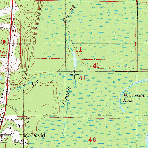 Topographic Map of Thomas Thrifts Grant, FL