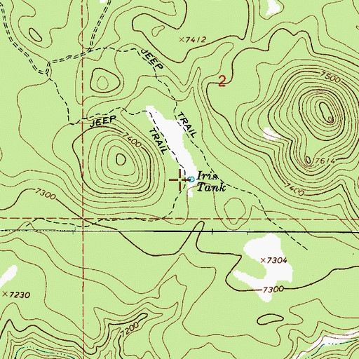 Topographic Map of Iris Tank, AZ