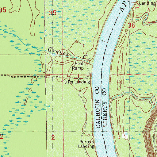 Topographic Map of Reds Fish Camp, FL