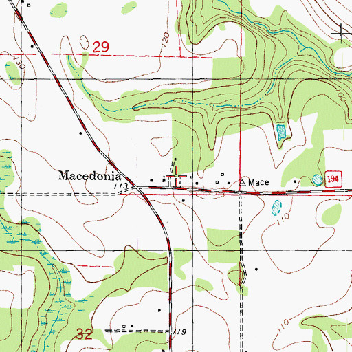 Topographic Map of Macedonia, FL