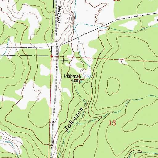 Topographic Map of Irishman Dam, AZ