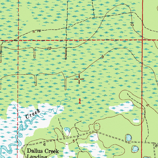 Topographic Map of Tide Swamp Wildlife Management Area, FL