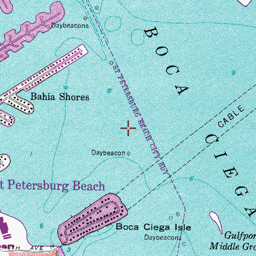 Topographic Map of Boca Ciega Bay Aquatic Preserve, FL