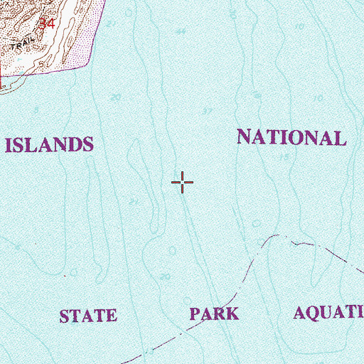 Topographic Map of Fort Pickens State Park Aquatic Preserve, FL
