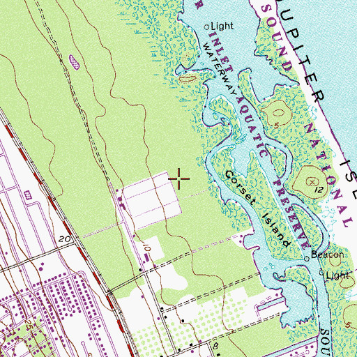 Topographic Map of Poinciana Gardens, FL