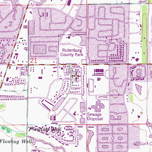 Topographic Map of Fiesta Village, FL
