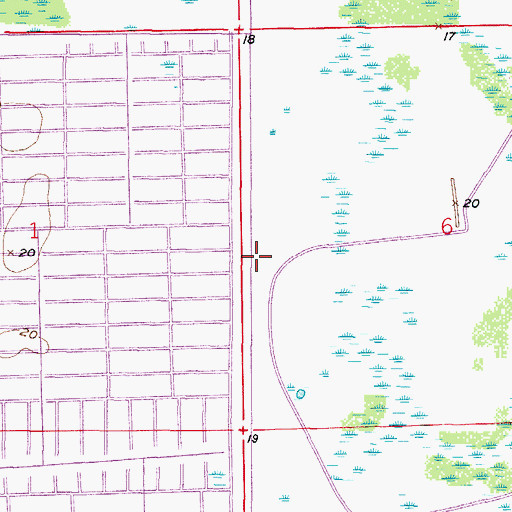 Topographic Map of Lehighs Canal, FL