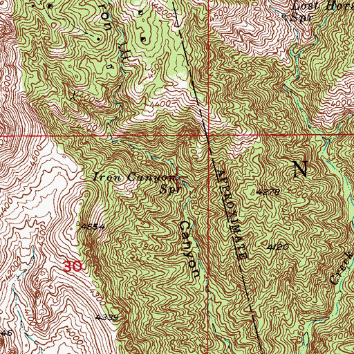 Topographic Map of Iron Canyon Spring, AZ