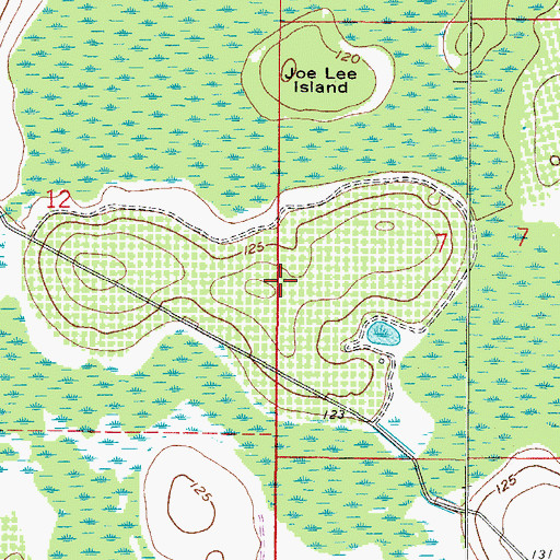 Topographic Map of Wolf Bend Island, FL