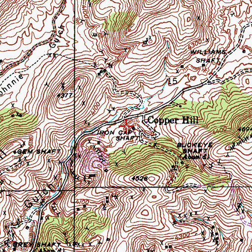 Topographic Map of Iron Cap Shaft, AZ