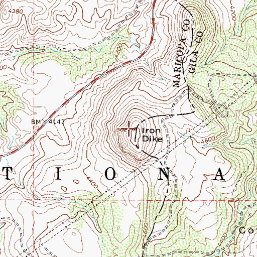 Topographic Map of Iron Dike, AZ