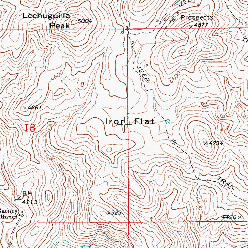 Topographic Map of Iron Flat, AZ