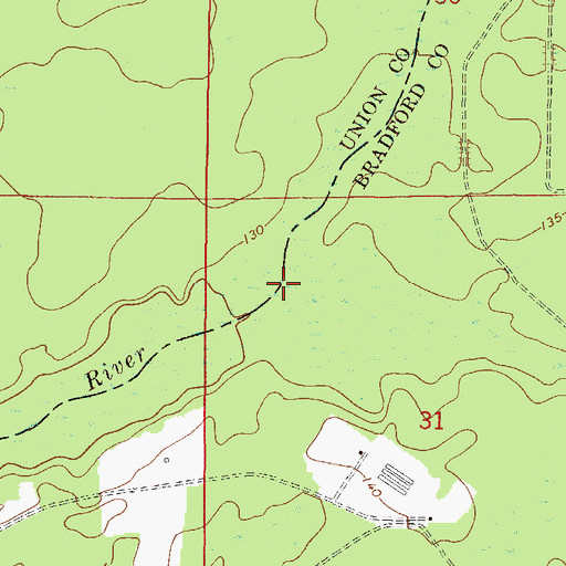 Topographic Map of Olustee Creek, FL