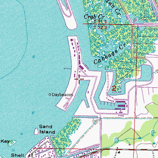 Topographic Map of Bahia Beach, FL