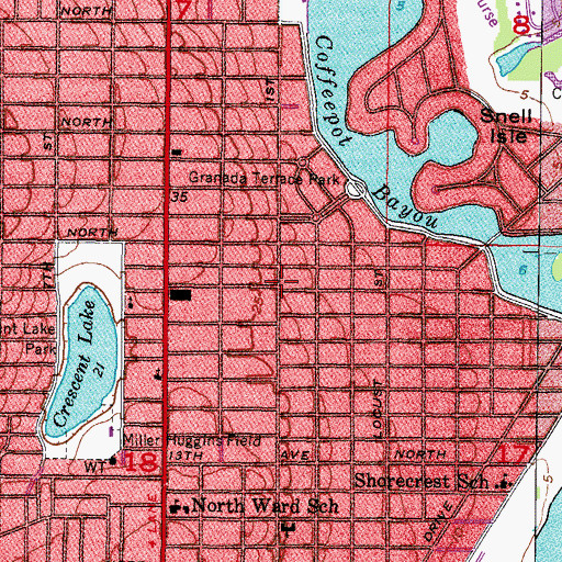 Topographic Map of Leas Learning Lair, FL