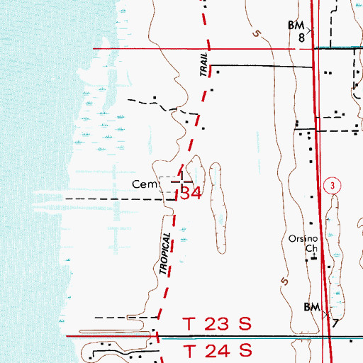 Topographic Map of Bethel Cemetery, FL