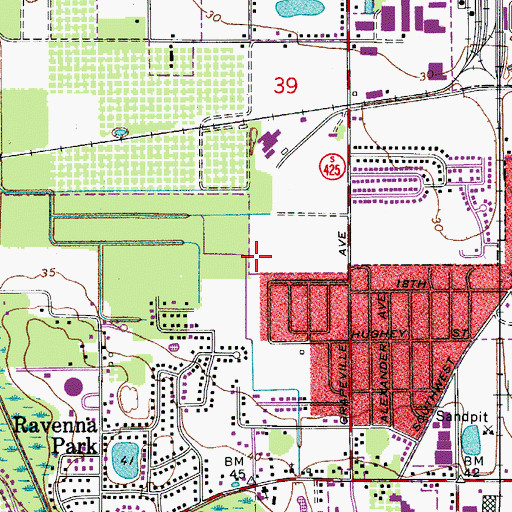 Topographic Map of Moses E Levy Grant, FL